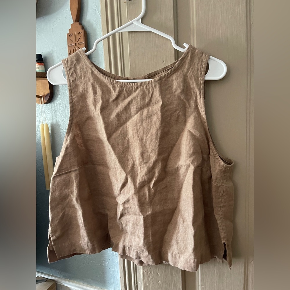 Not Perfect Linen crop tank XL in mauve